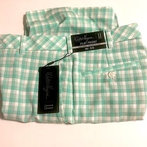 Brand New w/ tags, Walter Hagen Men’s Golf shorts, Flat Front, green plaid W:30